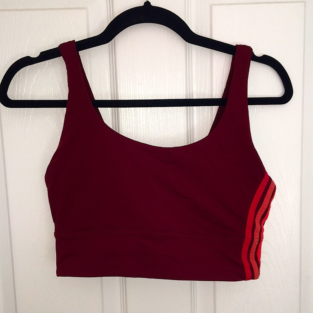 Lululemon long line sports bra with colorful lines on side - Size 8